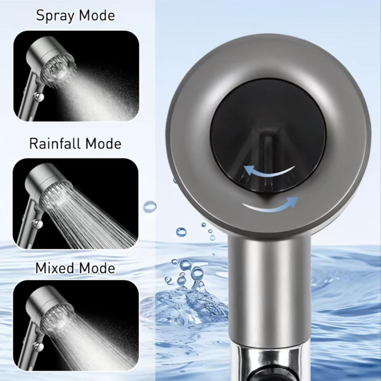 Shower Head Set with Massage Heads, Multiple Filters and Mode-Switching Function for Various Watering Modes