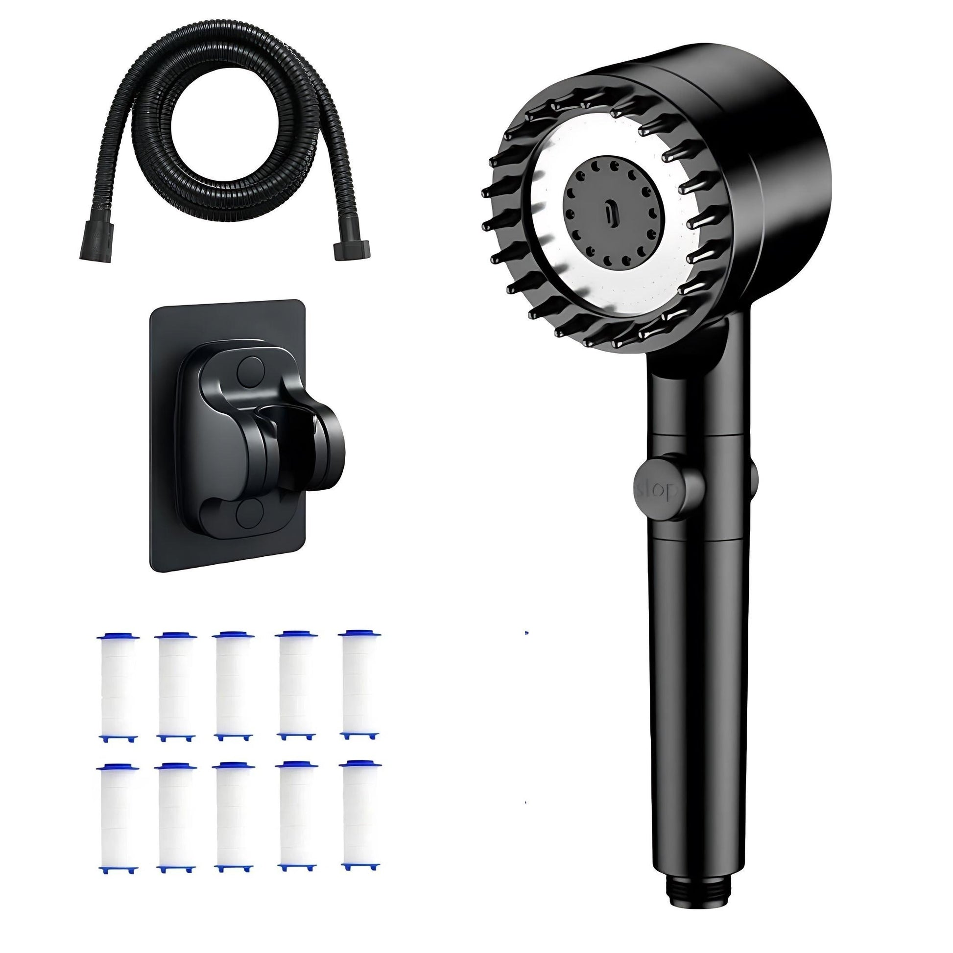 Shower Head Set with Massage Heads, Multiple Filters and Mode-Switching Function for Various Watering Modes